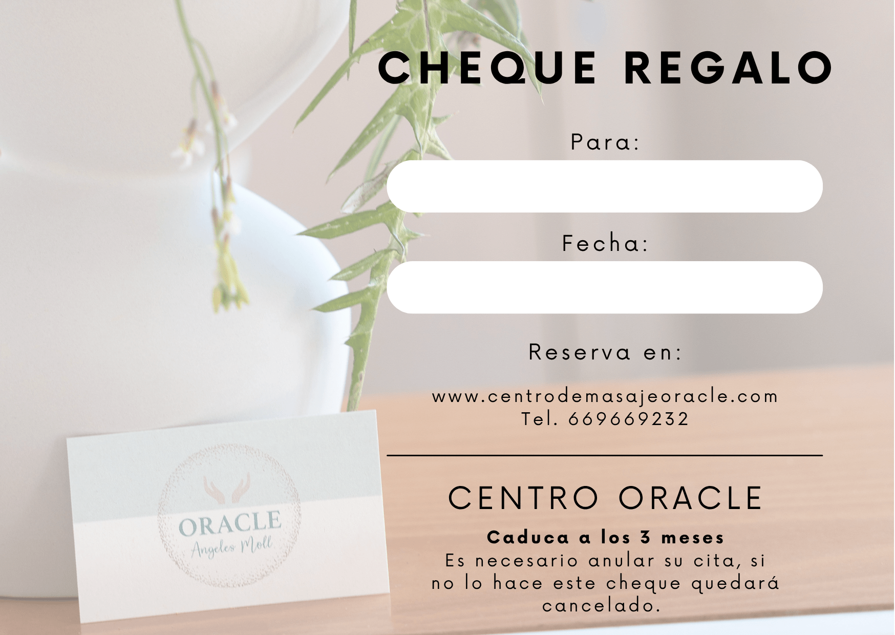 Cheque regalo Centro Oracle